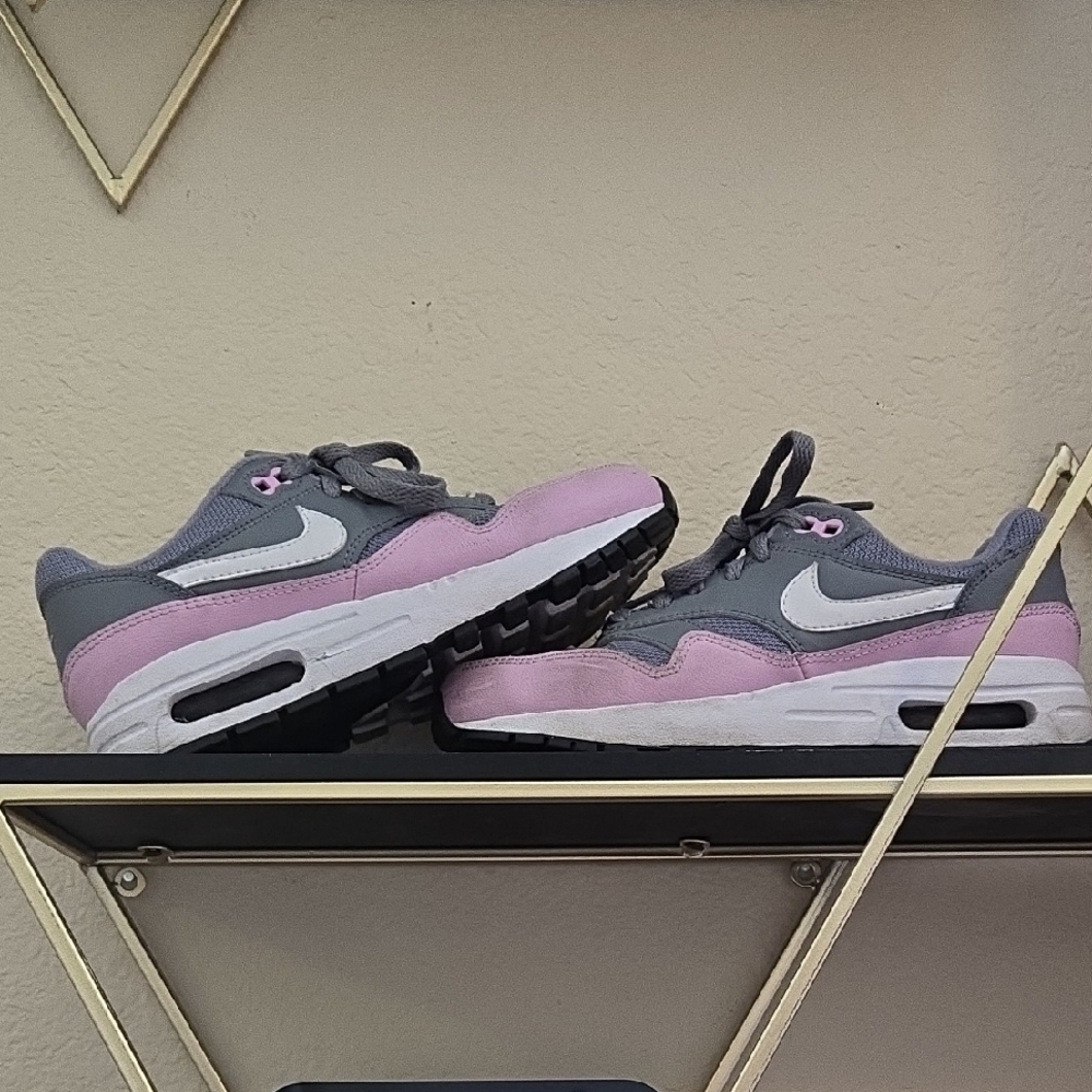 Trendy Pink and Gray Sneakers with White Details